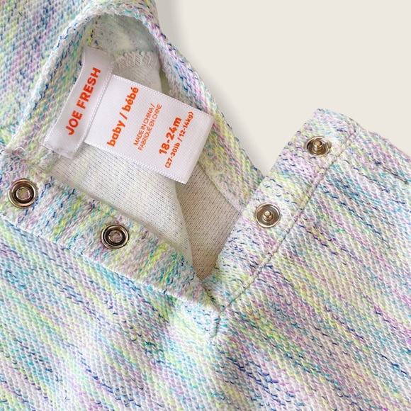 Joe Fresh 18-24M Sweet Heart Melange Knit Sweatshirt Peplum Top - Picture 4 of 5